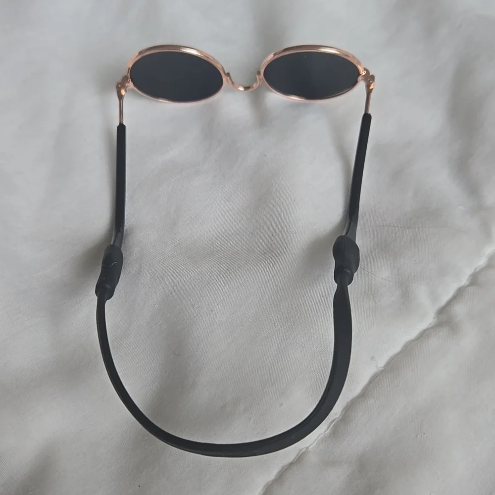 Pet Sunglasses Small Dog Cat UV Protection Round Rose Gold Frame Pet Glasses New